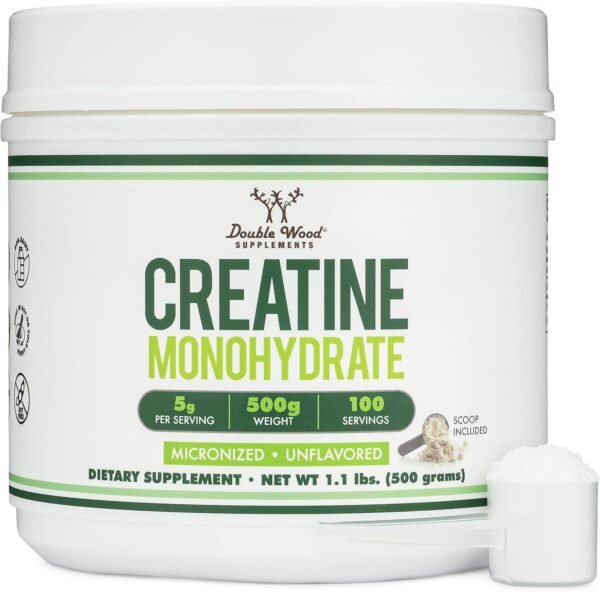 Creatine Monohydrate Powder 1.1lbs (100 Servings of 5 Grams Each - Third Party Tested Micronized Creatine Powder) (with Scoop)(Creatina Monohidratada) by Double Wood - Image 7