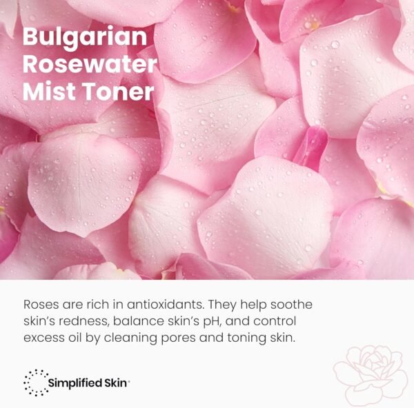 Rose Water Spray for Face & Organic Rose Water for Hair - USDA Certified Rosewater Facial Toner - Alcohol-Free Makeup Setting Hydrating Face Mist - Anti-Aging Bulgarian Rose Water Toner Spray - 4 Oz - Image 7