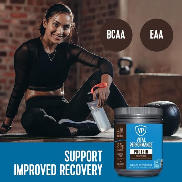 Vital Proteins Performance Powder, 25g Lactose-Free Milk Protein Isolate Powder, NSF for Sport Certified, 10g Grass-Fed Collagen Peptides, 8g EAAs, 5g BCAAs, Gluten-Free - Chocolate, 1.72lb - Image 6