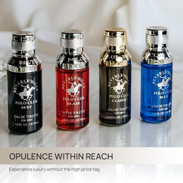 Beverly Hills Polo Club Exclusive Fragrance Collection For Men With 4 Different Fragrances, Blaze, Blue, Classic, and Sexy, 1fl oz Each (Pakaging May Vary) - Image 4