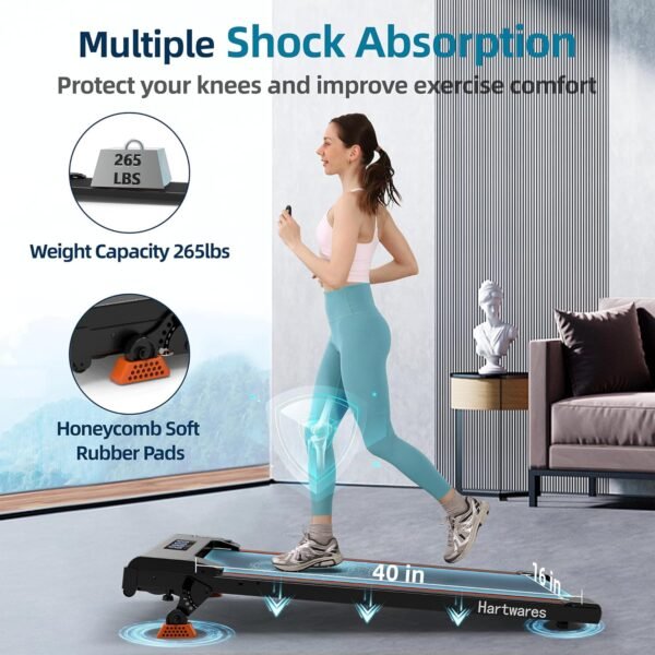 Walking Pad Treadmill Under Desk Treadmill,Walking Pad Treadmills for Home Portable Treadmill with Remote Control,2.5HP Brushless Motorized Walking Treadmill,2 in 1 Treadmill for Home Office - Image 5