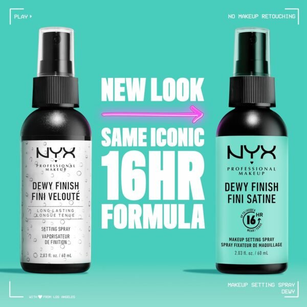 NYX PROFESSIONAL MAKEUP Makeup Setting Spray - Dewy Finish, Long-Lasting Vegan Formula (Packaging May Vary) - Image 3