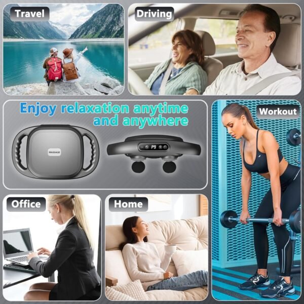 6 Head Massage Gun Deep Tissue with 9 Levels & 9 Modes, Electric Massager Tool for Legs, Arms, Waist, Back, Buttocks - Full Body Muscle Pain Relief, Ideal Gifts for Women, Men, Mom, and Dad - Image 8