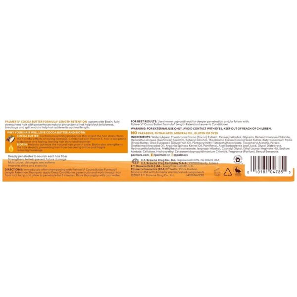 Palmer's Cocoa Butter & Biotin Length Retention Deep Conditioner, Strengthen, Nourish and Restore Elasticity and Shine, Suitable for All Curly Hair Patterns 12 Ounce - Image 12