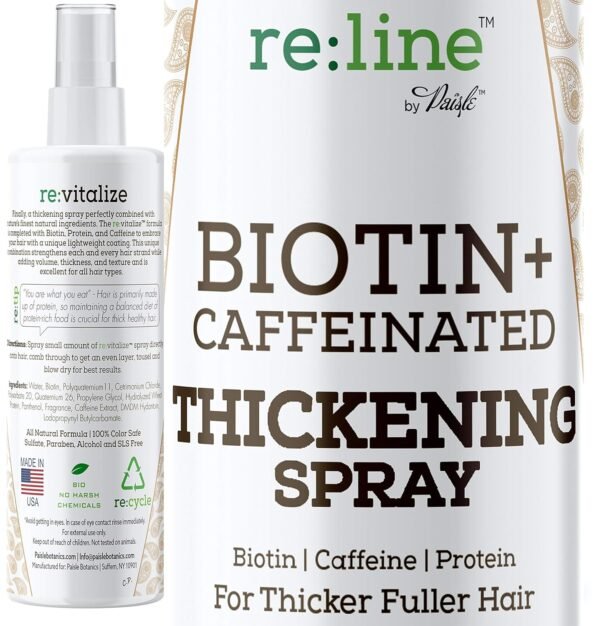 Biotin Hair Thickening Spray for Volume and Growth - NATURAL Volumizer with CAFFEINE for Thicker, Fuller Hair in Seconds - Image 2