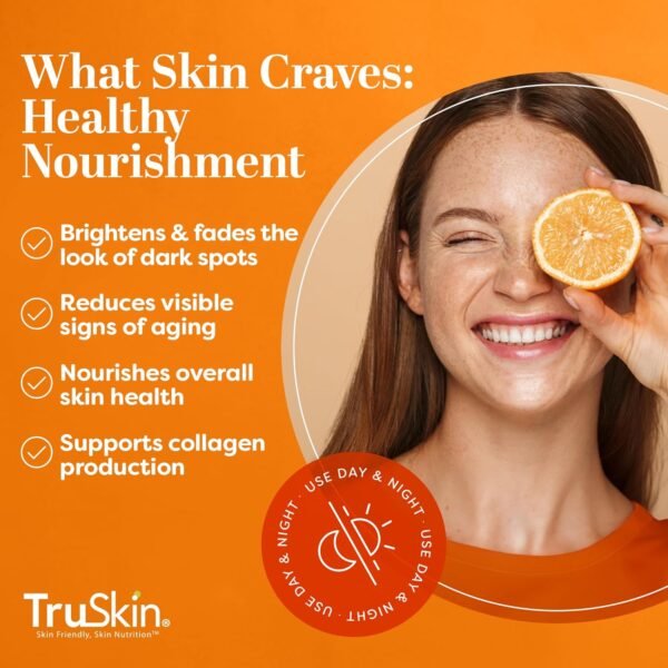 TruSkin Vitamin C Serum – Anti Aging Facial Serum with Vitamin C, Hyaluronic Acid, Vitamin E – Brightening Serum – Even Skin Tone, Improve Appearance of Dark Spots, Fine Lines & Wrinkles, 2 Fl Oz - Image 4