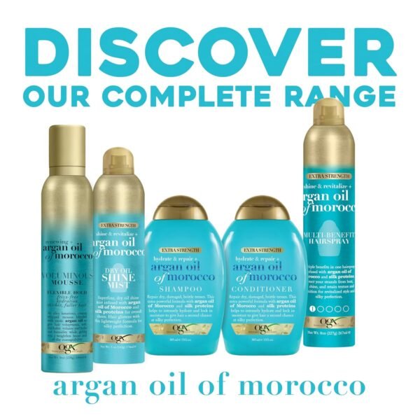 OGX Extra Strength Hydrate & Repair Shampoo with Moroccan Argan Oil - Moisturizes Dry, Damaged Hair - Sulfate-Free, Paraben-Free - 13 fl oz - Image 9