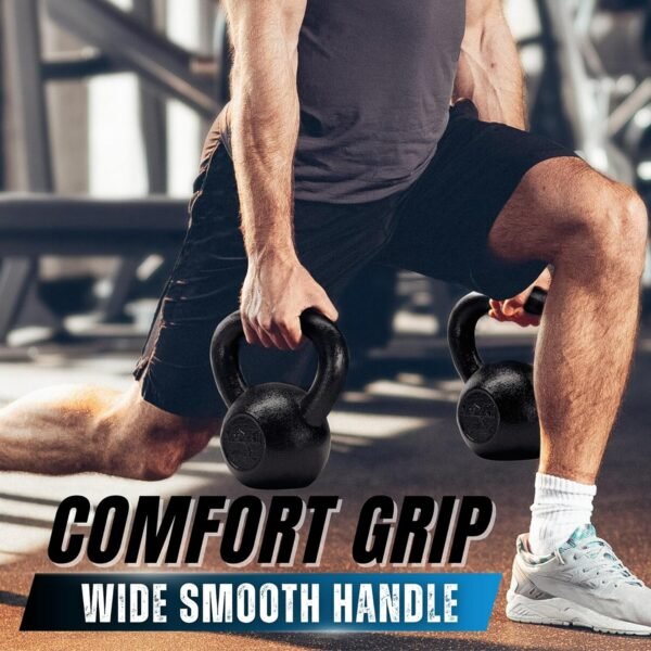 Yes4All 5-80 lbs Cast Iron Kettlebell for Dumbbell Weights Exercises, Gym, Full Body Home Workout Equipment, Push up, Grip and Strength Training - Image 5