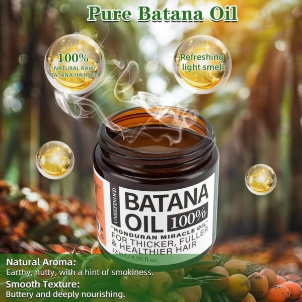 Batana Oil for Hair Growth, Batana Oil Organic 100%, Hair Growth Oil for Frizz, Split Ends, Texture & Shine (4.06 Fl oz, Original) - Image 5