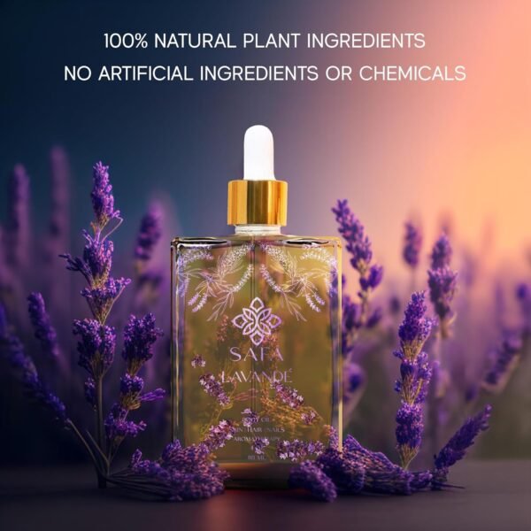 SAFA Lavandé Oil for Face, Body, Hair & Nails - English & French Lavender Essential Oil | Skin Moisturizer | After Shower Body Oil for Long Lasting Fragrance | Aromatherapy & Diffuser Oil - 4 Fl Oz - Image 6