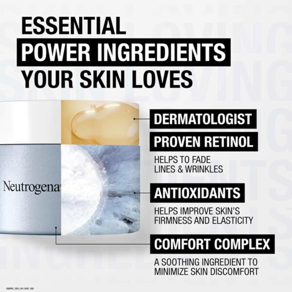 Neutrogena Retinol Face Moisturizer, Rapid Wrinkle Repair, Daily Anti-Aging Face Cream with Retinol & Hyaluronic Acid to Fight Fine Lines, Wrinkles, & Dark Spots, 1.7 oz - Image 5