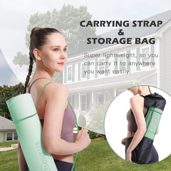 UMINEUX Yoga Mat Extra Thick 1/3'' Non Slip Yoga Mats for Women Eco Friendly TPE Fitness Exercise Mat with Carrying Sling & Storage Bag - Image 7