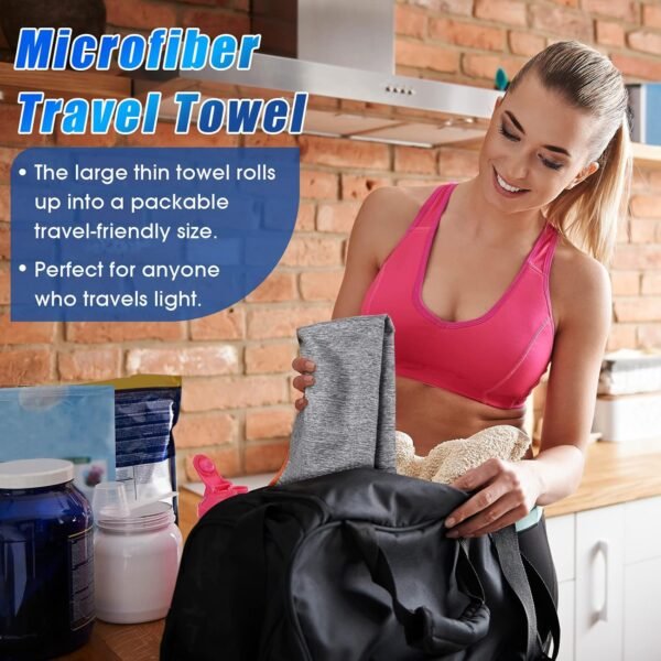 Chumia Microfiber Gym Towel Bulk Quick Dry Absorbent Fiber Workout Towels 30 x 15.7 Inch Fast Drying Towel for Men Women Sweat Fitness Yoga Travel Sports Towels - Image 7