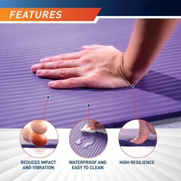 Circuit Fitness by Marcy Non-Slip Multi-Purpose Exercise Yoga Mats with Carrying Strap Multi-Thickness, Multi-Color Options - Image 6
