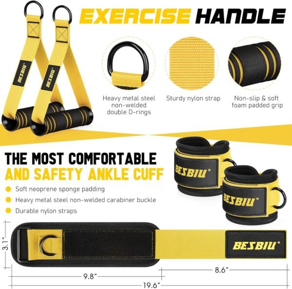 Pilates Bar Kit with Resistance Bands for Working Out, 210lbs Heavy Resistance Bands with Handles, Pilates Equipment with Resistance Band Bar for Men Women, at Home Gym Full Body Workout Equipment - Image 6