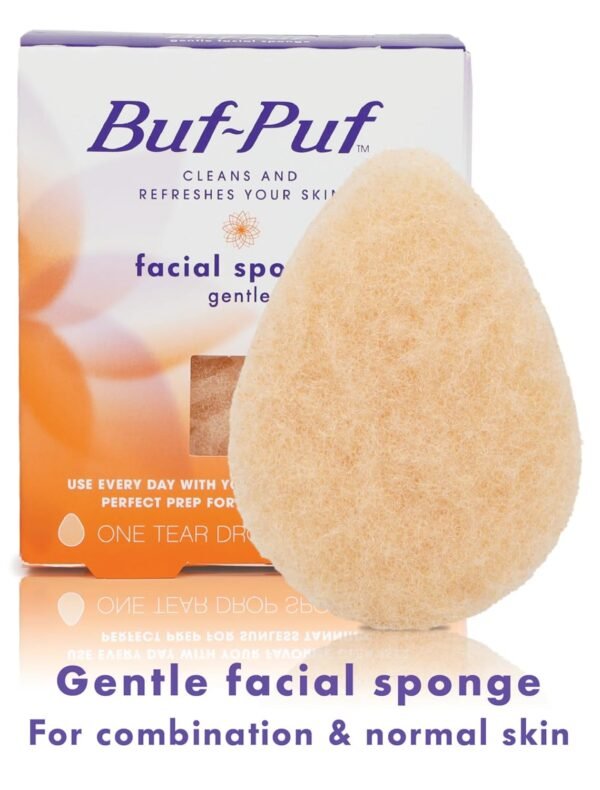 Buf-Puf Gentle Facial Sponge, Dermatologist Developed, Removes Deep Down Dirt & Makeup That Causes Breakouts and Blackheads, Reusable, Exfoliating, 1 Count - Image 3