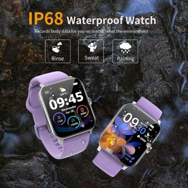 Smart Watch, 1.85"HD Smartwatches for Men Women, (Answer/Make Calls), IP68 Waterproof Fitness Watch, Heart Rate/Sleep Monitor, SpO2, Fitness Tracker with 120+ Sport Modes, Smartwatch for Android iOS - Image 8