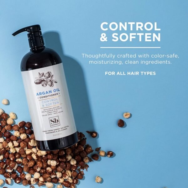 Soapbox Argan Oil Conditioner, Sulfate Free, Paraben Free, Silicone Free, Color Safe, and Vegan Hair Conditioner (33.8 Ounces) - Image 3