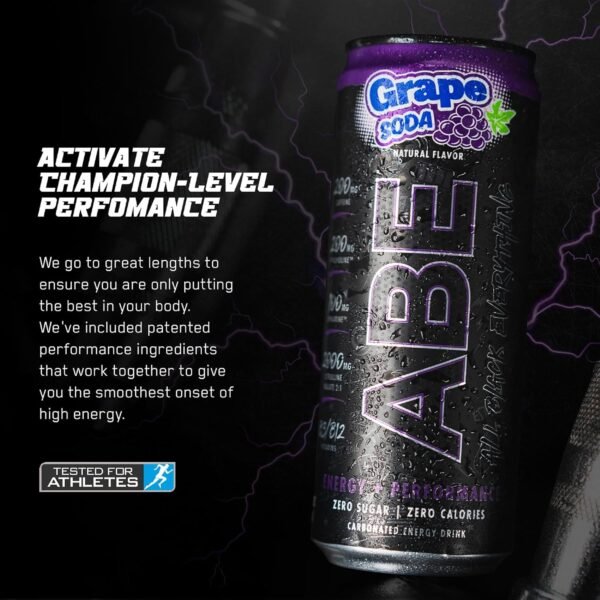 All Black Everything Sugar Free Energy Drink | Grape Soda | 0 Calories | 12 Pack | 200mg Natural Caffeine | Pre-Workout Sport Drink for Men and Women - Image 8