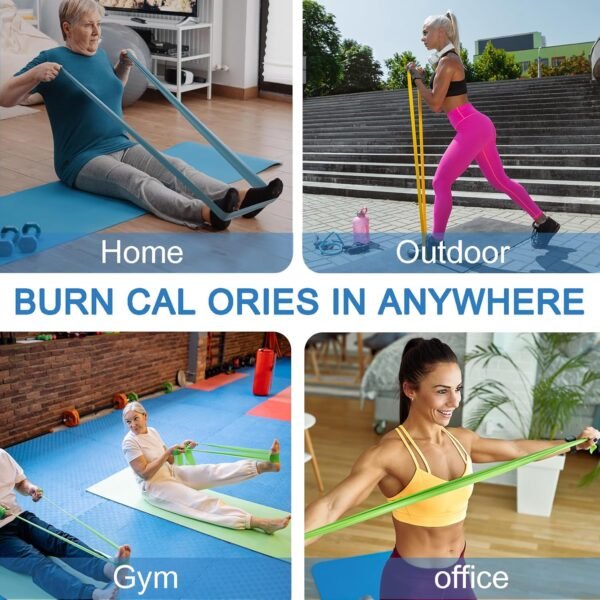 Professional 5 Pcs Long Resistance Bands and 5 Pcs Loop Bands. Latex-Free, Work Out Bands, Stretch Bands for Working Out Women or Men, Exercise Bands Set for Physical Therapy - Image 8
