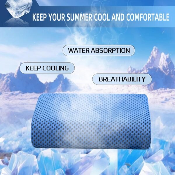 6 Pack Cooling Towel (40"x12"),Cooling Towels for Neck and Face,Cooling Cloth for Extreme Heat for Hot Weather,Cooling Wrap Products Cold Towels,Keep Cooling Rags,Chill Pal Cooling Summer Towel - Image 7