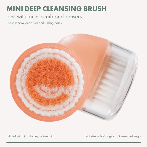 EcoTools Mini Facial Cleansing Brush, Infused with Citrus, Boosts Collagen, Safe for Sensitive Skin, Exfoliates & Clean Pores, Travel Sized, Ecofriendly, Vegan & Cruelty-Free, 2 Count - Image 5