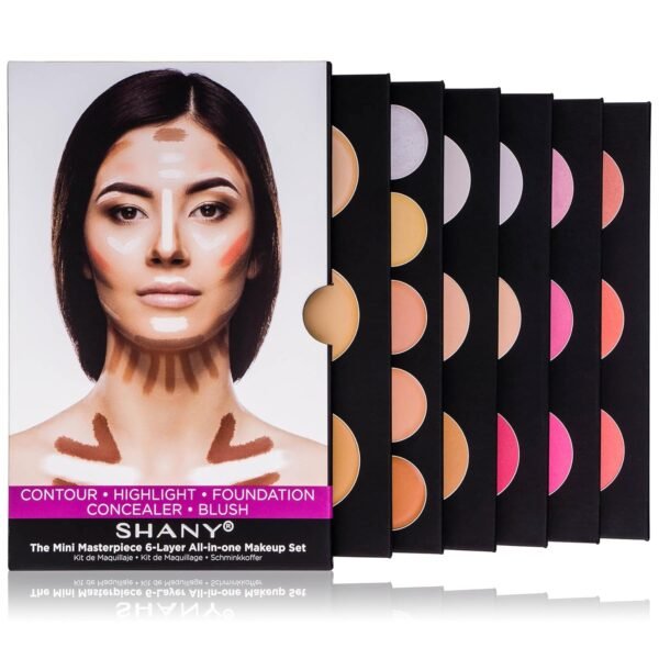 SHANY The Mini Masterpiece 6 Layers Makeup Foundation, Concealer, Camouflage, Contour, Blush and Makeup - 6 Makeup Kits - Image 7
