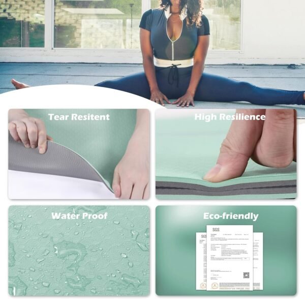 UMINEUX Yoga Mat Extra Thick 1/3'' Non Slip Yoga Mats for Women Eco Friendly TPE Fitness Exercise Mat with Carrying Sling & Storage Bag - Image 4