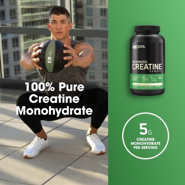 Optimum Nutrition Micronized Creatine Monohydrate Powder, Unflavored, 60 Servings, 300 Grams (Packaging May Vary) - Image 5