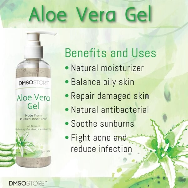 Aloe Vera Gel, 32 oz (908g), Alcohol-Free, Made From Purified Aloe Vera Inner Leaf, Soothing, Skin Moisturizing, Hydrating - Image 8