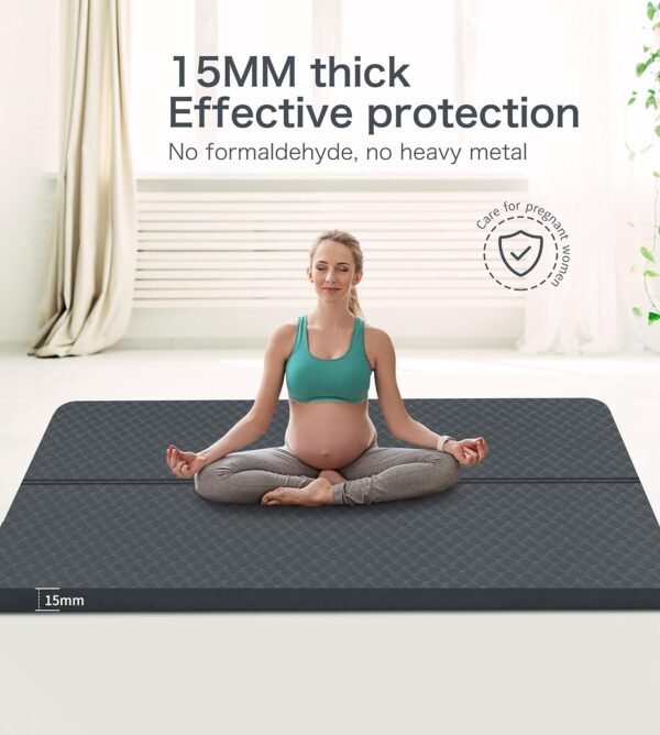 nuveti Large Exercise Mat - 15mm/20mm/30mm Thick Yoga Mat | Workout Mat for Fitness, Yoga, Pilates, Stretching & Floor Exercises for Women & Men with Free Carrying Bag - Image 8