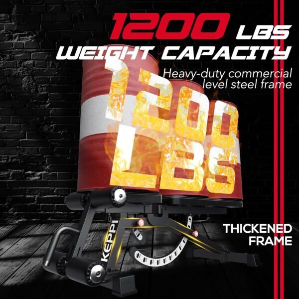 Keppi 1200LB Weight Bench, Heavy Duty Bench1000 PRO Adjustable Workout Bench Press Set for Home Gym Strength Training, Removable Foot Catch for Incline Flat Decline Sit Up Bench for Full Body Fitness - Image 6