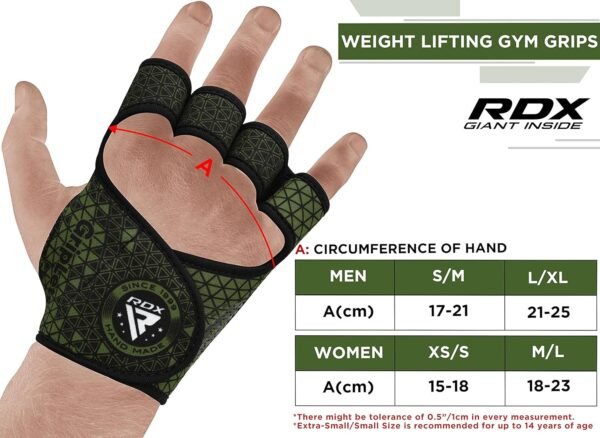 RDX Weight Lifting Gloves Grip, Non Slip Neoprene Ventilated Gym Barehand Gripper, Silicon Palm Protection, Powerlifting Fitness Strength Training Bodybuilding, Chin Pull ups Bar Calisthenics Workout - Image 7