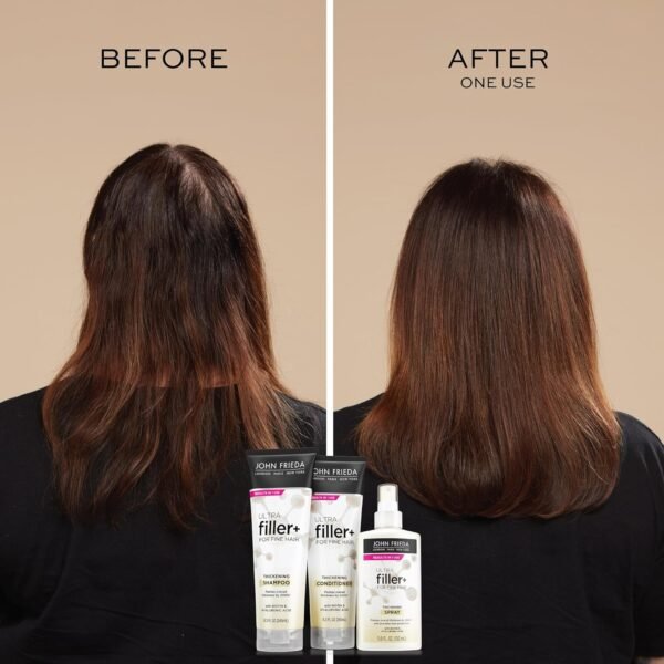 John Frieda ULTRAfiller+ for Fine Hair, Volumizing, Biotin and Hyaluronic Acid Hair Thickening Spray, 5 Oz - Image 4