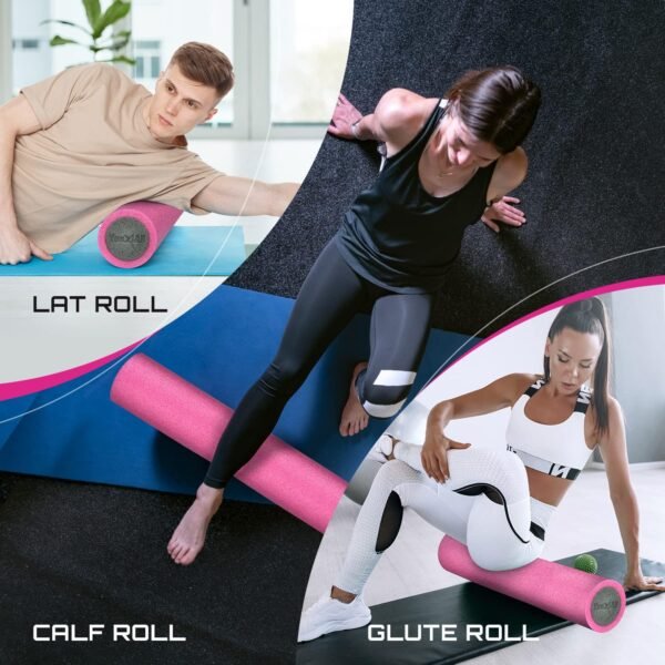 Yes4All Soft-Density Foam Roller 12, 18, 24, 36 inch - Premium Two-Layer PE for Back Pain Relief, Deep Tissue, Legs Massage, Physical Therapy, Muscle Recovery and Exercises - Image 7