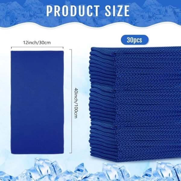 Hosuly 30 Pcs Cooling Towels 40"x12" Ice Towel Breathable Soft Chilly Sweat Towel Workout Towels for Gym Cooling Towels for Neck and Face for Yoga Golf Sports Running - Image 3