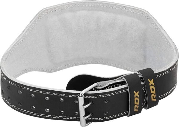 RDX Weight Lifting Belt Gym Exercise Workout, 6 inch Leather Padded Lumbar Back Support Men Women, 10 Adjustable Holes, Powerlifting Bodybuilding Deadlift, Squat Fitness Strength Training Equipment - Image 8
