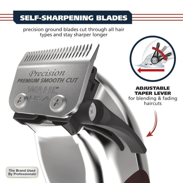 Wahl USA Pro Ultra Quiet High Torque Corded Hair Clipper for Ultra Quiet Operation and Cooler Operating Temperatures, Metal Housing with Bonus Hair Clipping Guard Caddy - Model 3000097 - Image 5