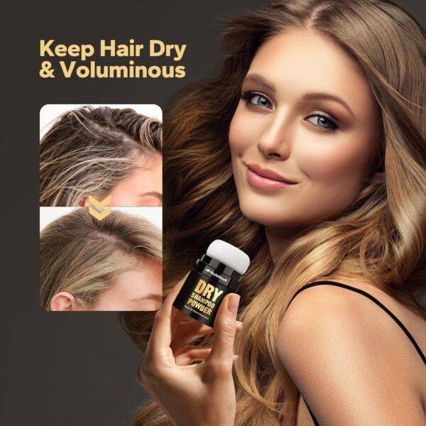 Volumizing Hair Powder - Mattifying Dry Shampoo for Root Fuller Look, Travel Size for Women & Men (0.29 oz) - Image 3
