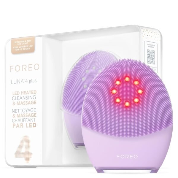 FOREO Luna 4 Plus Facial Cleansing Brush | Near Infrared Light Therapy + LED Red Light Therapy Deep Thermo Cleansing Facial | Anti Aging Microcurrent Facial Device | Normal Skin - Image 2