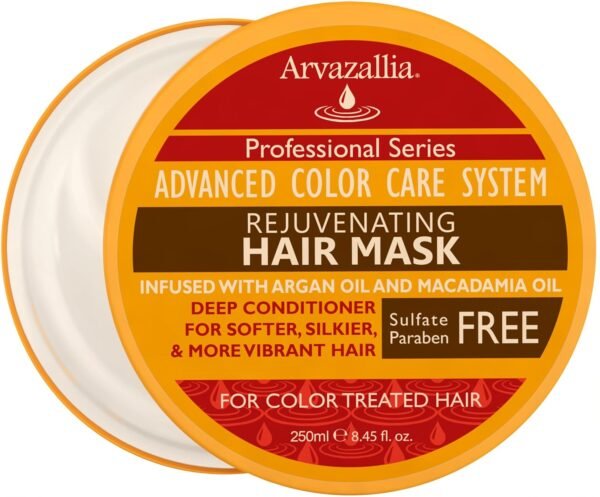 Arvazallia Rejuvenating Hair Mask and Deep Conditioner For Color Treated Hair with Argan Oil and Macadamia Oil Sulfate Free & Paraben Free - Image 2
