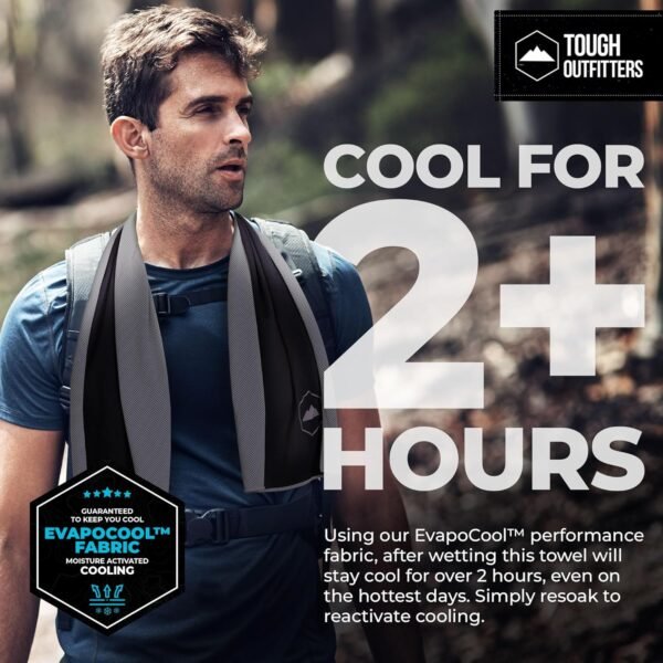 Tough Outdoors Cooling Towels (38.5"x12") - Cooling Towels for Neck & Face, Cooling Neck Wraps - Ice Towel & Sweat Rag for Camping, Gym, Yoga & Sports - Image 3