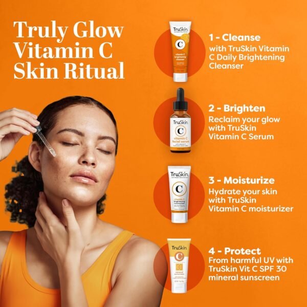 TruSkin Vitamin C Serum – Anti Aging Facial Serum with Vitamin C, Hyaluronic Acid, Vitamin E – Brightening Serum – Even Skin Tone, Improve Appearance of Dark Spots, Fine Lines & Wrinkles, 2 Fl Oz - Image 8