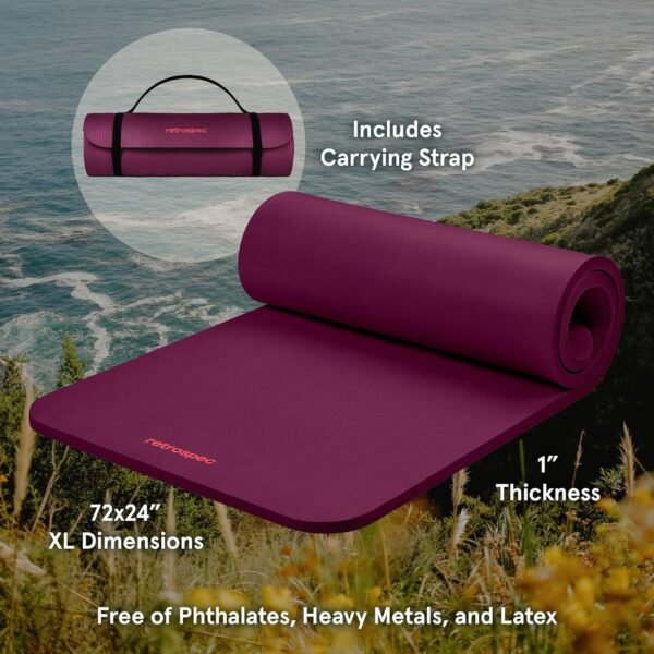 Retrospec Solana 1 inch Yoga Mat - Image 3