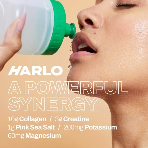 Harlo - Citrus Salt Electrolyte Drink Mix with Bovine Collagen & Creatine - Creatine Monohydrate Powder - Energy Drink Powder - Pre Workout Powder - Sugar Free Energy Drinks - Post Workout Recovery - Image 5