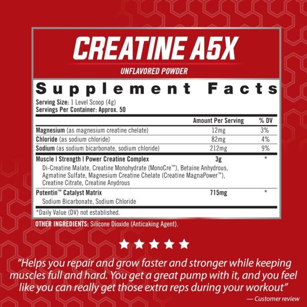 iSatori Creatine A5X, 5 Phase Creatine Powder Formula with & Betaine Anhydrous, Stim-Free Pre Workout Muscle Builder & Post Workout Recovery Powder, Unflavored, 50 Serving - Image 3
