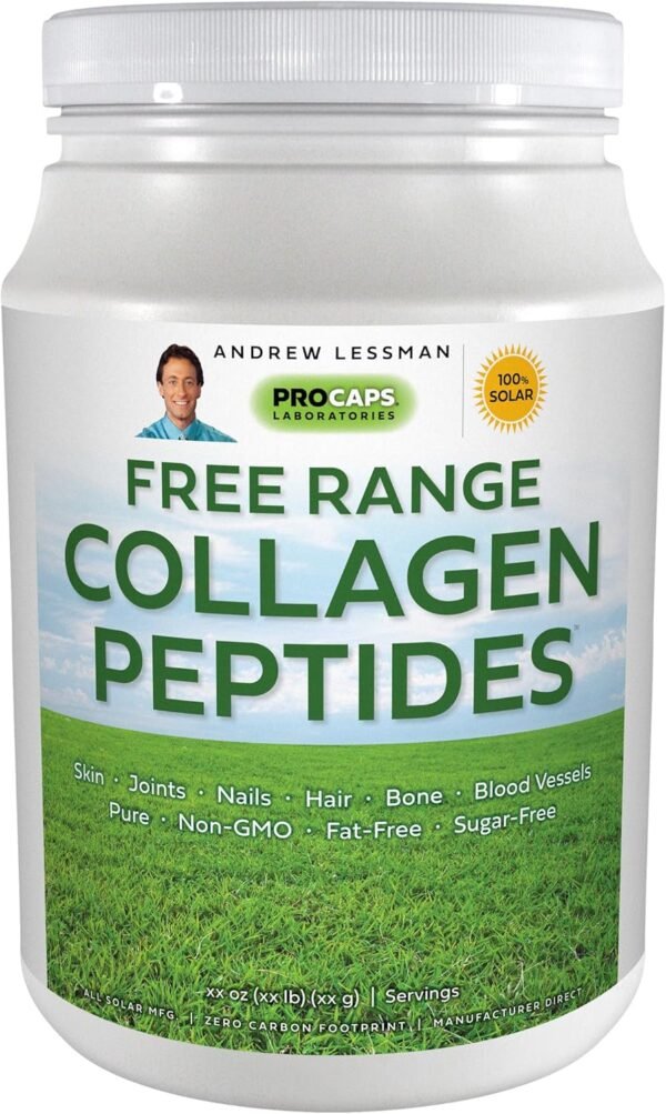 ANDREW LESSMAN Free Range Collagen Peptides Powder 60 Servings - Supports Smooth Soft Skin, Comfortable Joints. Pure. Super Soluble. Unflavored. No Sugar. No Additives. - Image 2