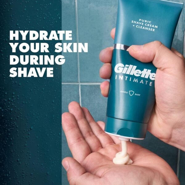 Gillette Intimate 2 in 1 Pubic Shave Cream + Cleanser, Gentle Formula, Formulated for Pubic Hair & Skin, with Aloe, Paraben Free (177 ml) - Image 6
