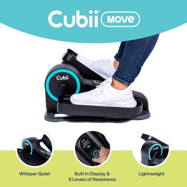 Cubii Move - Under Desk Elliptical Bike Pedal Exerciser Portable Seated Elliptical Machine W/Adjustable Workout Levels - Adult to Seniors - Image 3
