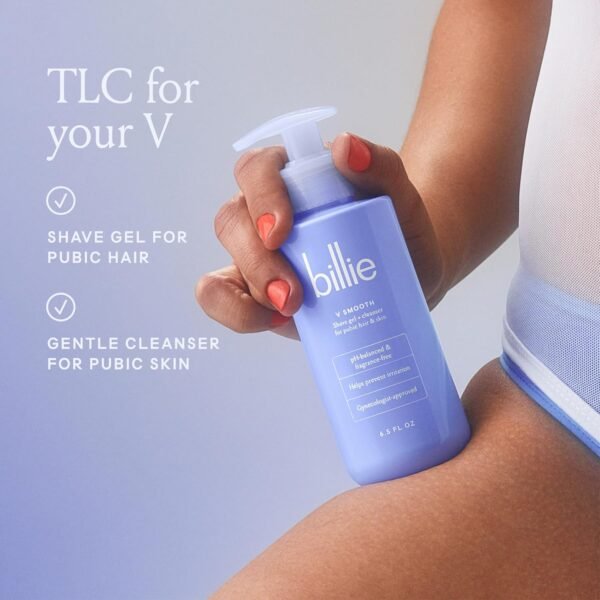 Billie - V Smooth - Shave Gel + Cleanser for Pubic Hair & Skin - pH-Balanced - Fragrance-Free - Gynecologist-Approved - 6.5 oz. - Image 3
